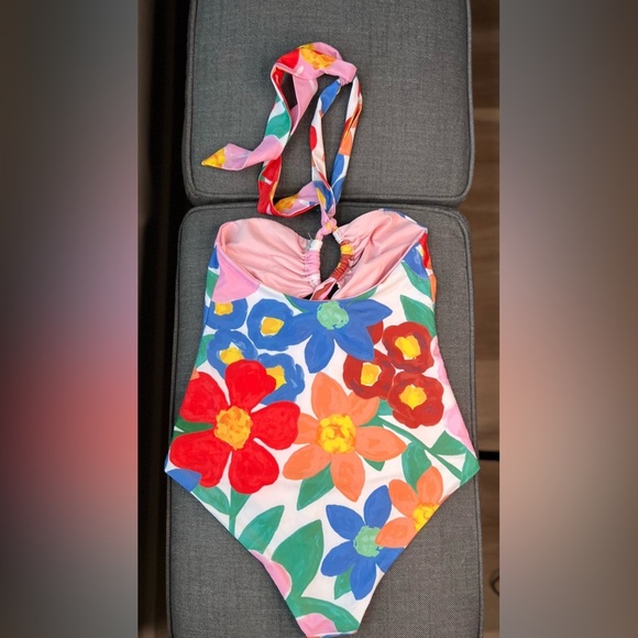 Mara Hoffman Aya One-Piece Swimsuit – Size M, NWOT, floral, halter - Picture 5 of 7